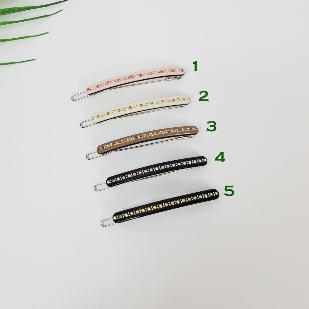 Pastel Tone Bobby Pin with Cubic / Cute Simple French Hair Pin Clip / Hair Accessory for Woman / Bow Barrette