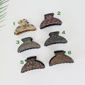 Black Cubic Half Moon Hair Clip (3.0 Inch) / Leopard Tortoise Shell Double Clip French Hair Pin / Hair Barrette for Woman