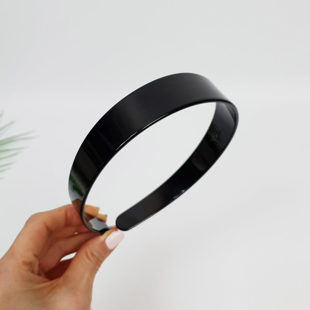 All Black Simple Basic Headband / Elegant Turban Bandanna / Hair Accessory for Woman / Black Wide Headband