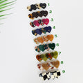 Mix Double Heart Hair Barrette (2.8 Inch) / Tortoise Marble French Hair Pin / Hair Accessory for Woman / Automatic Hair Clip