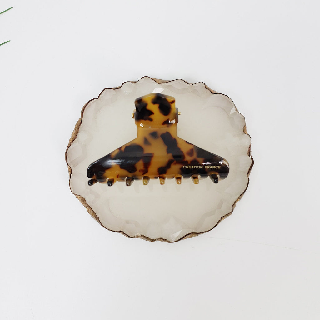 Leopard Triangle Hair Claw Clip (2.8 Inch) / Tortoise Shell French Hair Pin / Hair Accessory for Woman