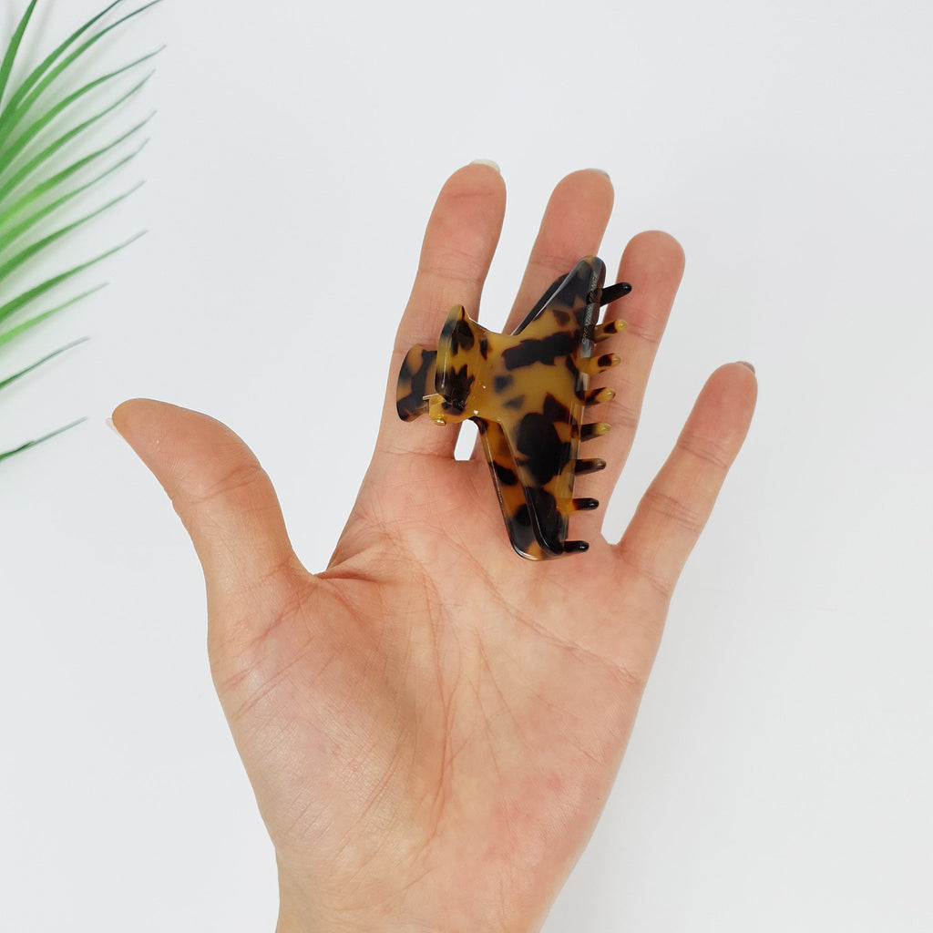 Leopard Triangle Hair Claw Clip (2.8 Inch) / Tortoise Shell French Hair Pin / Hair Accessory for Woman