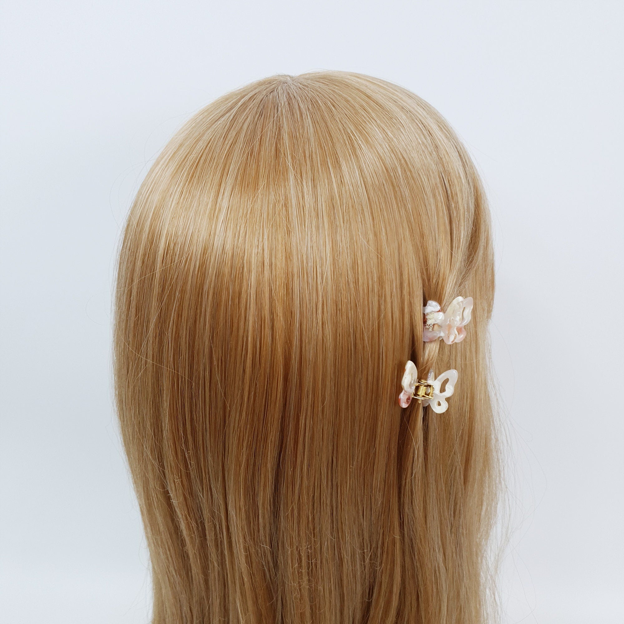 Mini Butterfly Hair Clips 2 Pieces in 1 Set / Tortoise Shell French Hair Pin / Hair Accessory for Woman