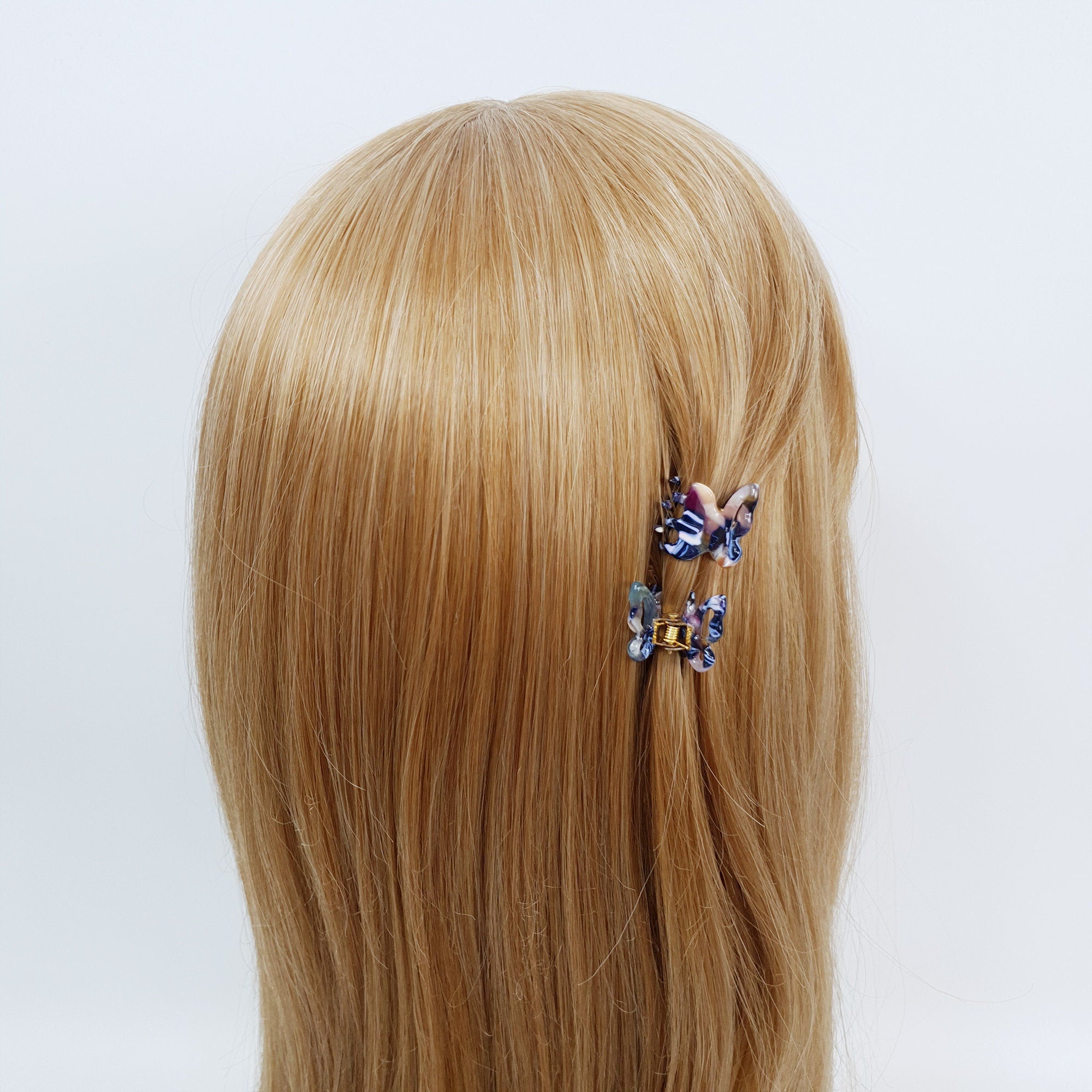 Mini Butterfly Hair Clips 2 Pieces in 1 Set / Tortoise Shell French Hair Pin / Hair Accessory for Woman
