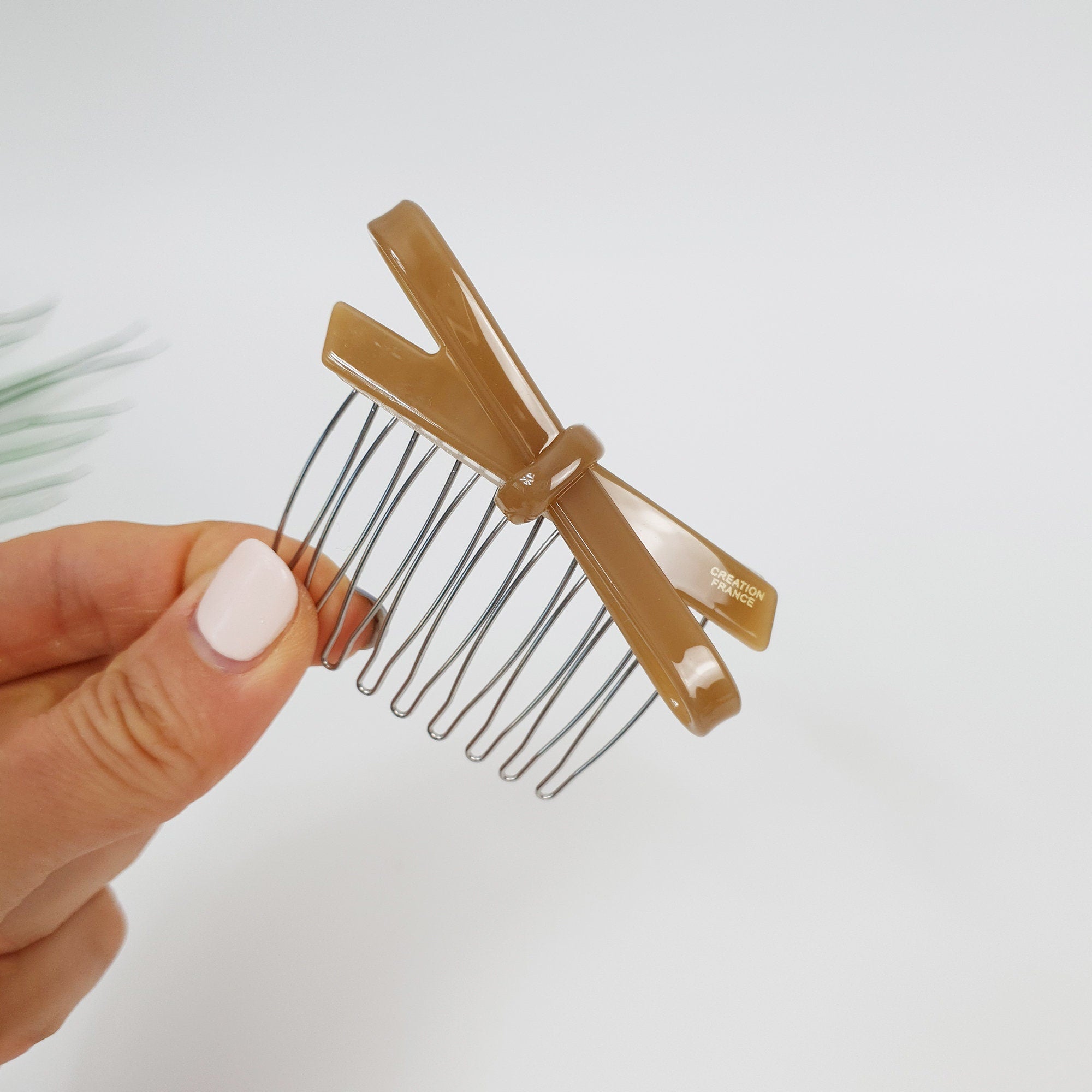 Pure Color Simple Ribbon Non-slip Hair Comb Pin (2.8 Inch) / Cute French Hair Pin / Hair Fork for Woman