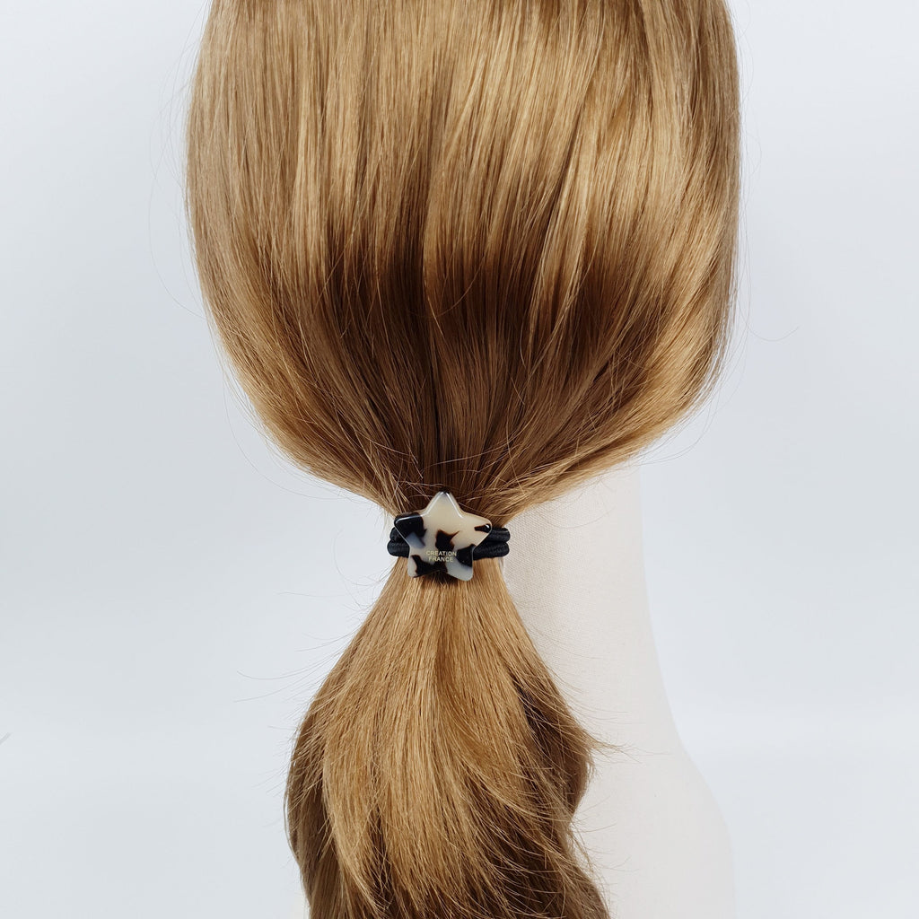 Leopard Pure Color Cute Star Hair Tie / Simple Small Ponytail Holder / Hair Accessory for Woman / French Hair Pin / Hair Scrunchy