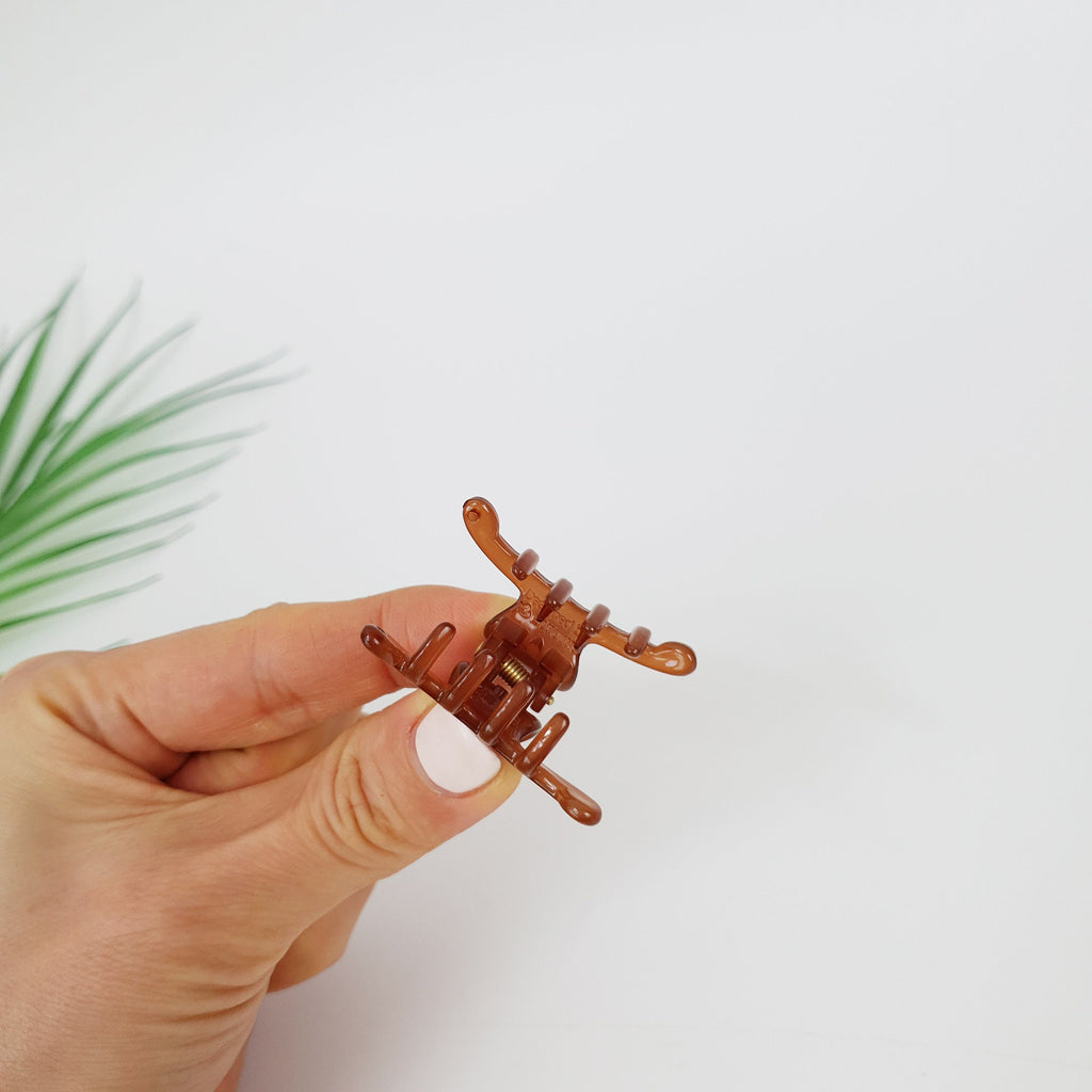 Pure Color Extra Mini Hair Clips (1.6 Inch) / Cute Small Hair Claw Clip / Hair Barrette for Woman / Octopus Hair Clip