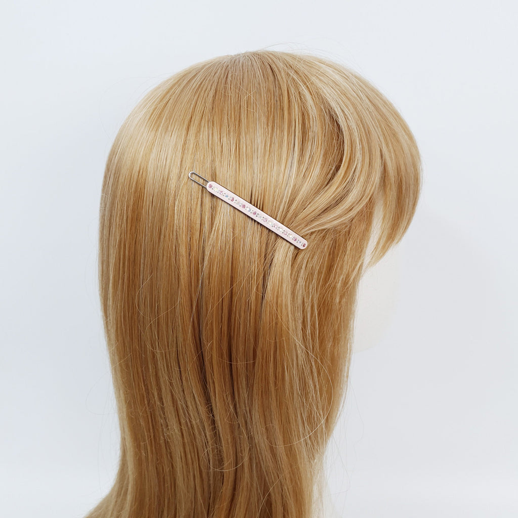 Pastel Tone Bobby Pin with Cubic / Cute Simple French Hair Pin Clip / Hair Accessory for Woman / Bow Barrette