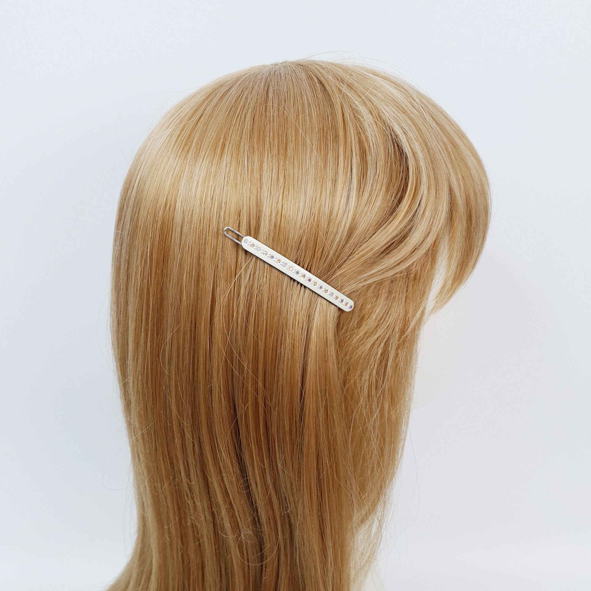 Pastel Tone Bobby Pin with Cubic / Cute Simple French Hair Pin Clip / Hair Accessory for Woman / Bow Barrette