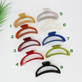 Pure Color Long Half Moon Large Hair Claw Clip (4.7 Inch) / Simple French Hair Pin / Hair Accessory for Woman / Jumbo Hair Clip