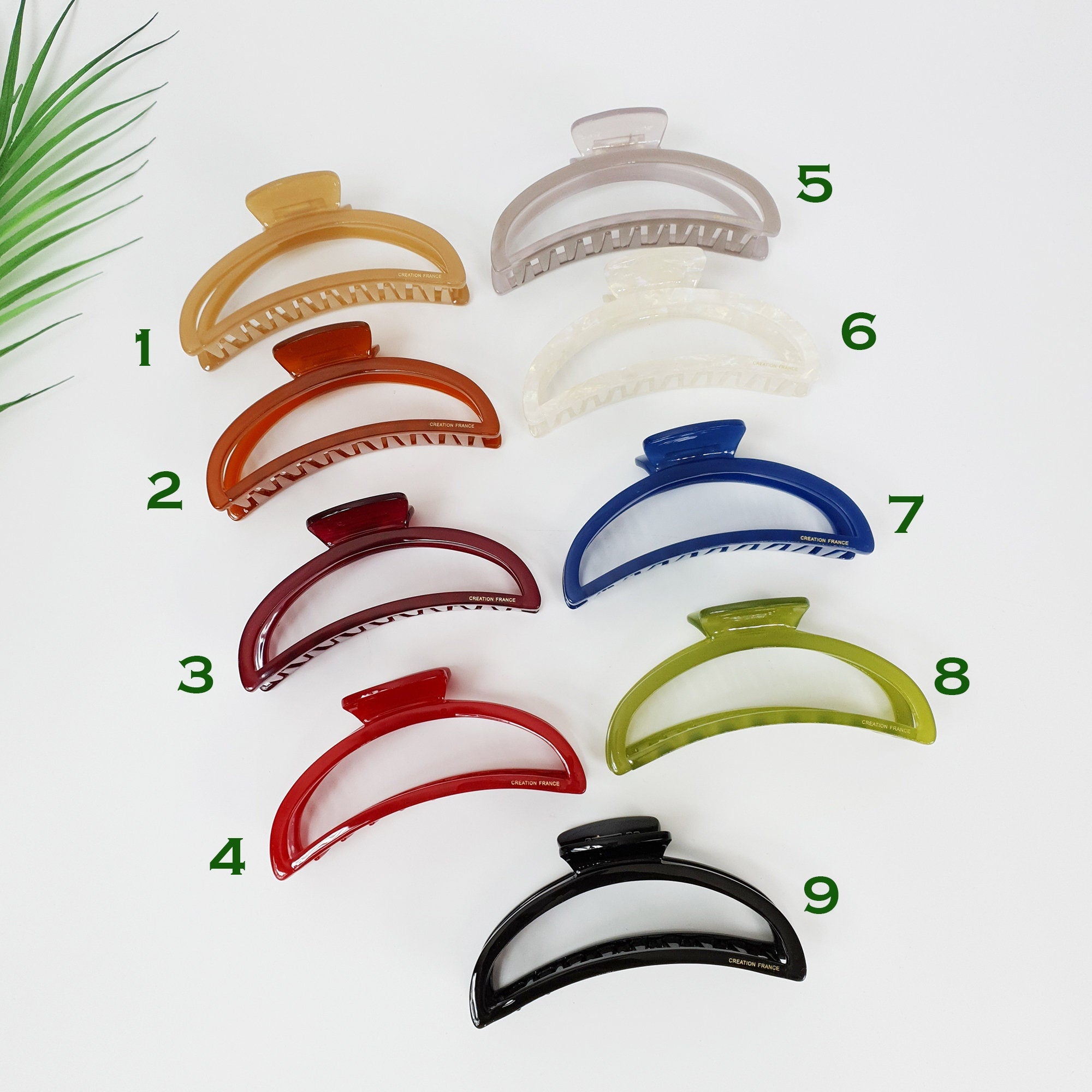 Pure Color Long Half Moon Large Hair Claw Clip (4.7 Inch) / Simple French Hair Pin / Hair Accessory for Woman / Jumbo Hair Clip