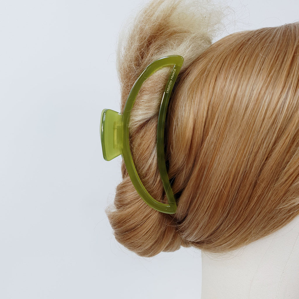 Pure Color Long Half Moon Large Hair Claw Clip (4.7 Inch) / Simple French Hair Pin / Hair Accessory for Woman / Jumbo Hair Clip