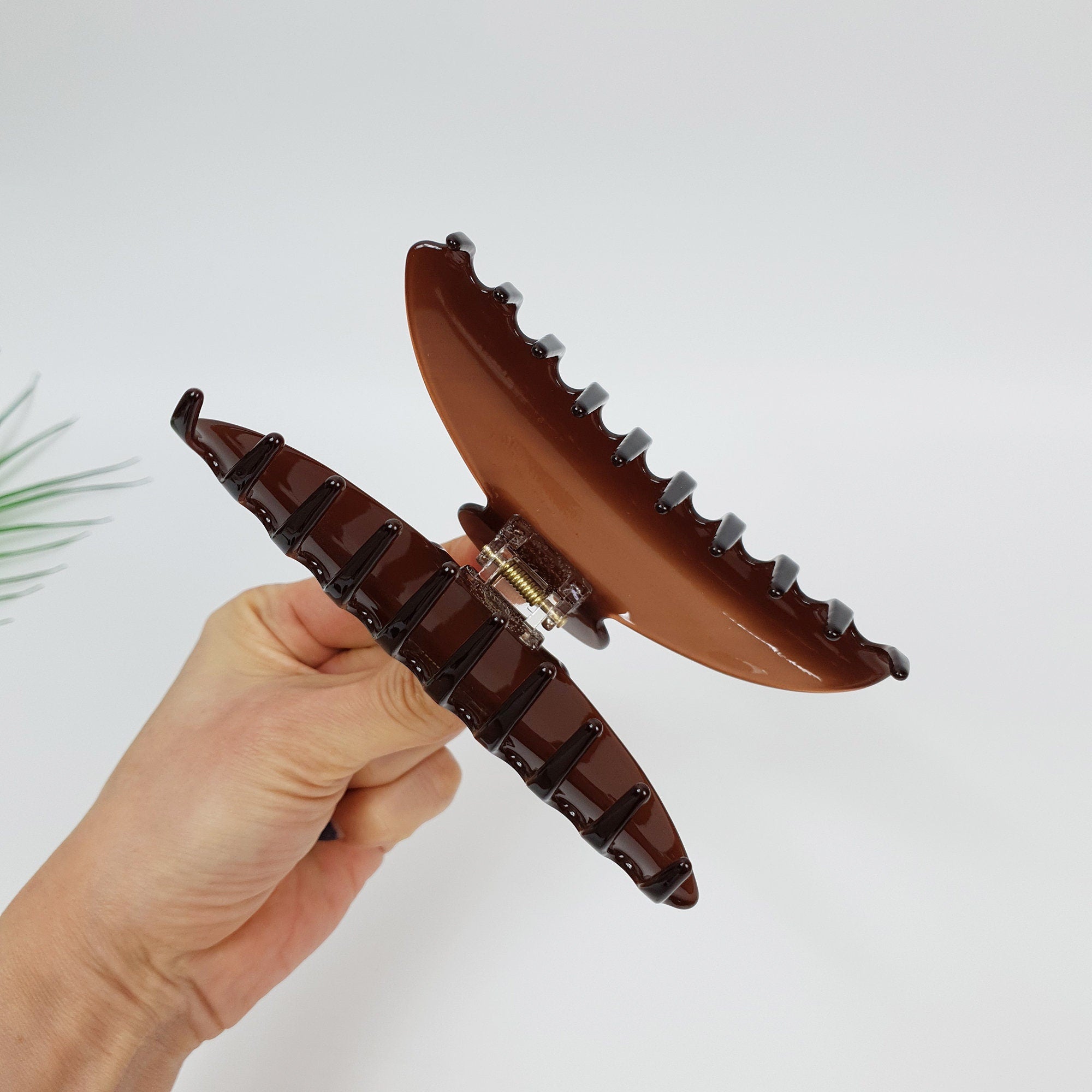 Chic Brown Hair Claw Clip / Simple French Hair Pin / Hair Accessory for Woman