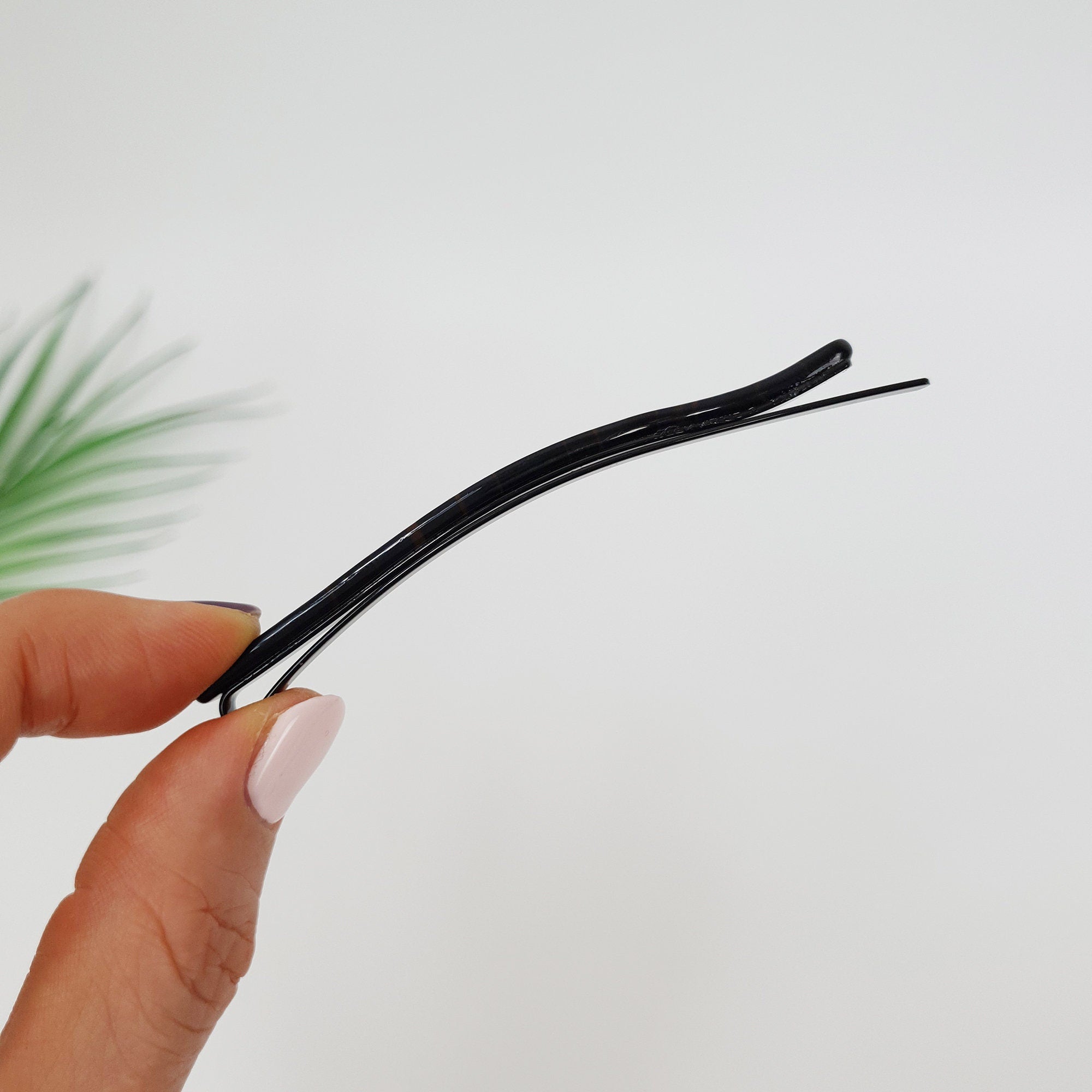 Tortoise Shell Long Bobby Pin (3.5 Inch) / Simple Line Leopard French Hair Pin / Hair Accessory for Woman / Snap Clip for Thin Hair