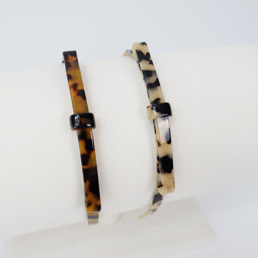 Leopard Long Ribbon Thin Headband (0.3 Inch) / Simple Line Knotted Headband / Elegant Hair Accessories for Woman / Tortoise Shell Headband