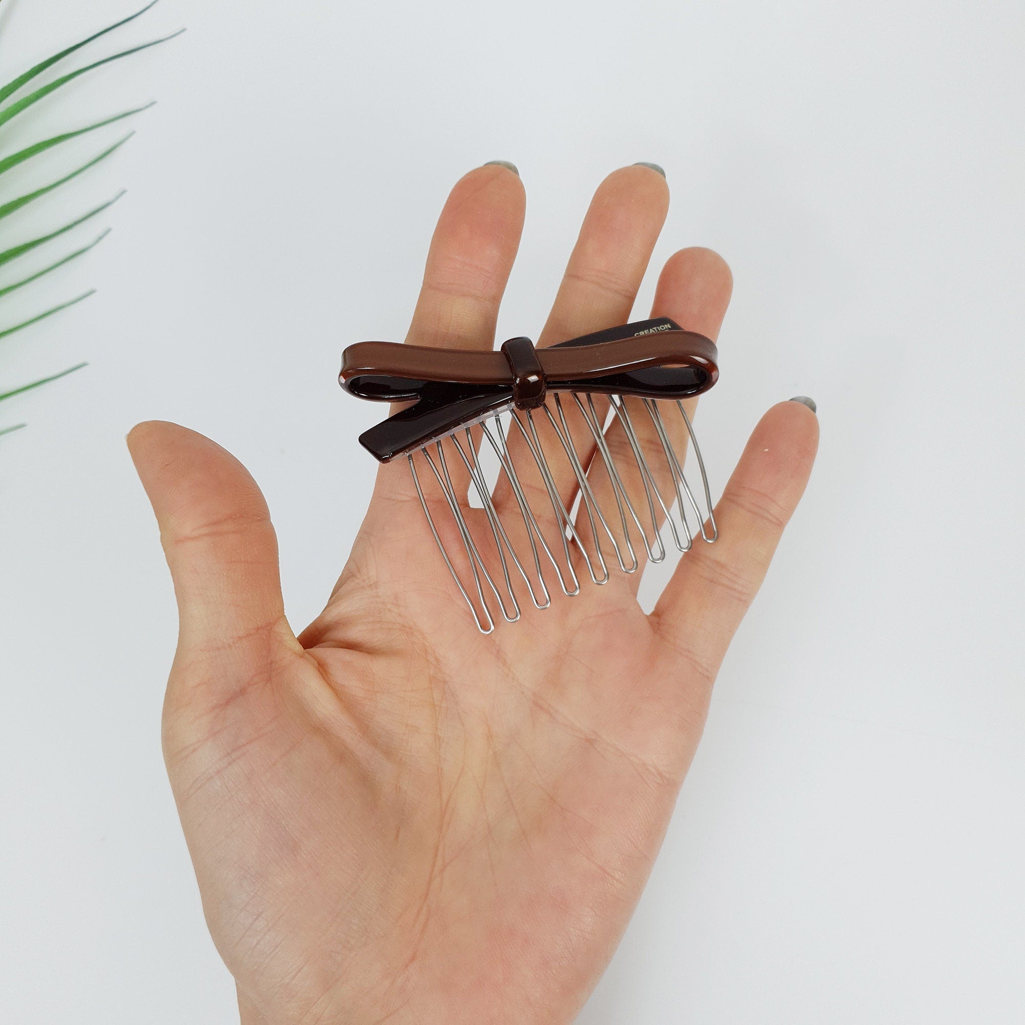 Pure Color Simple Ribbon Non-slip Hair Comb Pin (2.8 Inch) / Cute French Hair Pin / Hair Fork for Woman