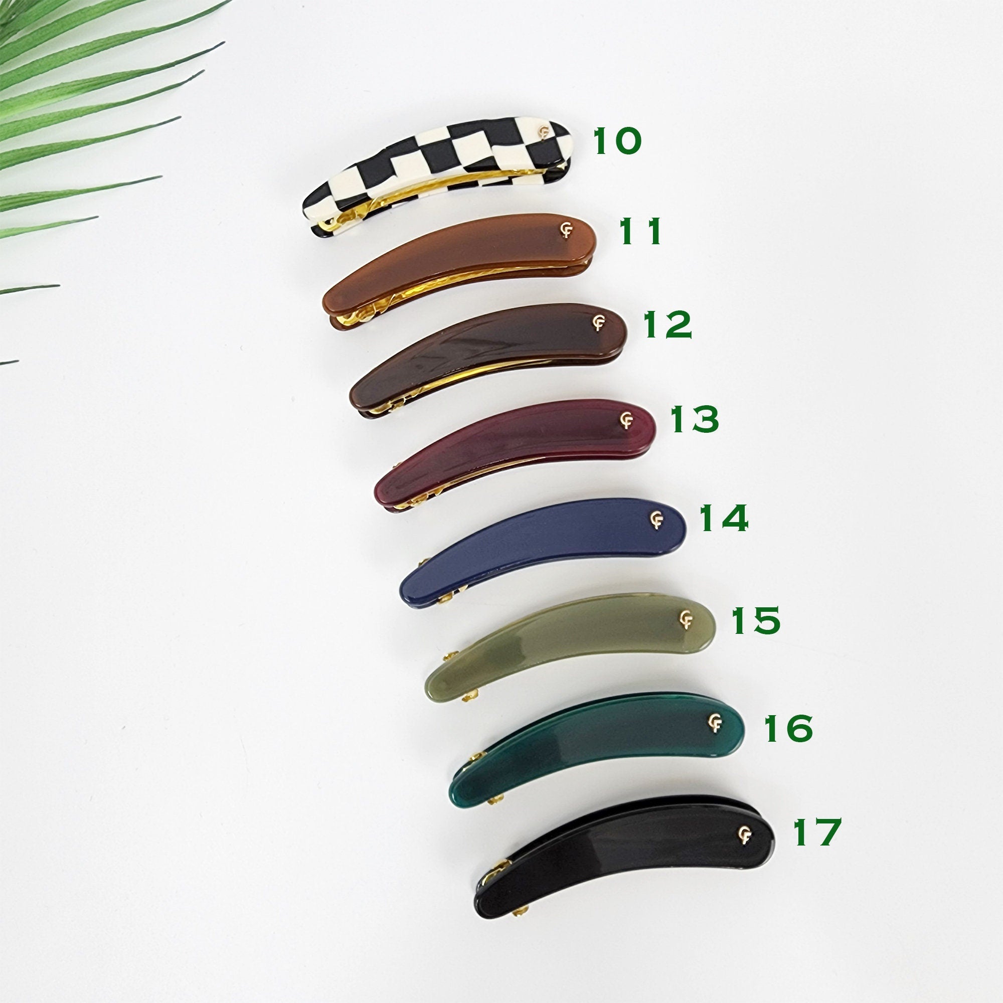 Leopard Long Slim Round Small Hair Barrette / Tortoise Shell Banana Pin / Hair Accessory for Woman / Automatic Hair Clip / French Hair Pin