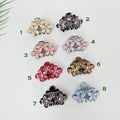 Pastel Color Sparkling Triple Blossom Hair Claw Clip / Luxurious French Hair Pin / Hair Accessory for Woman / Flower Hair Clip
