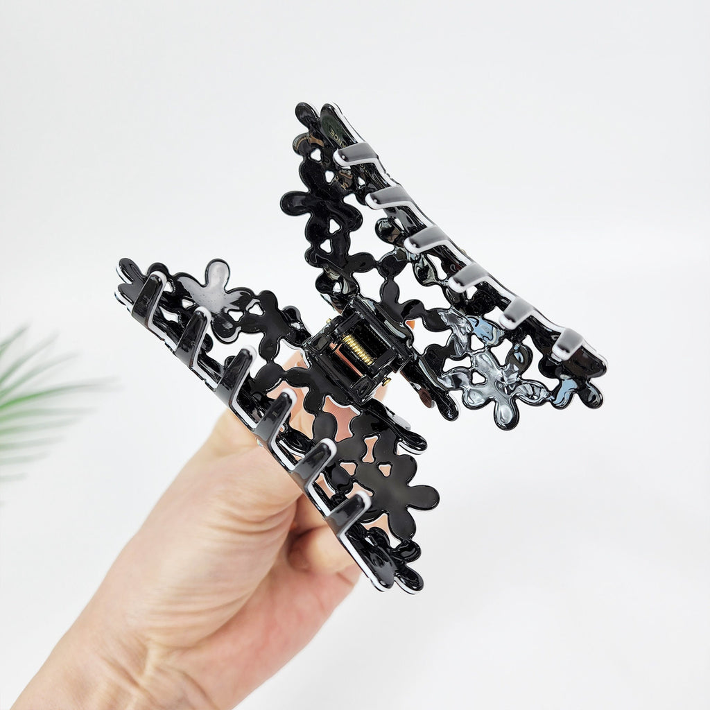 Pastel Color Glittering Blossom Large Hair Clip / Luxurious Grand French Hair Pin / Flower Hair Clip for Woman