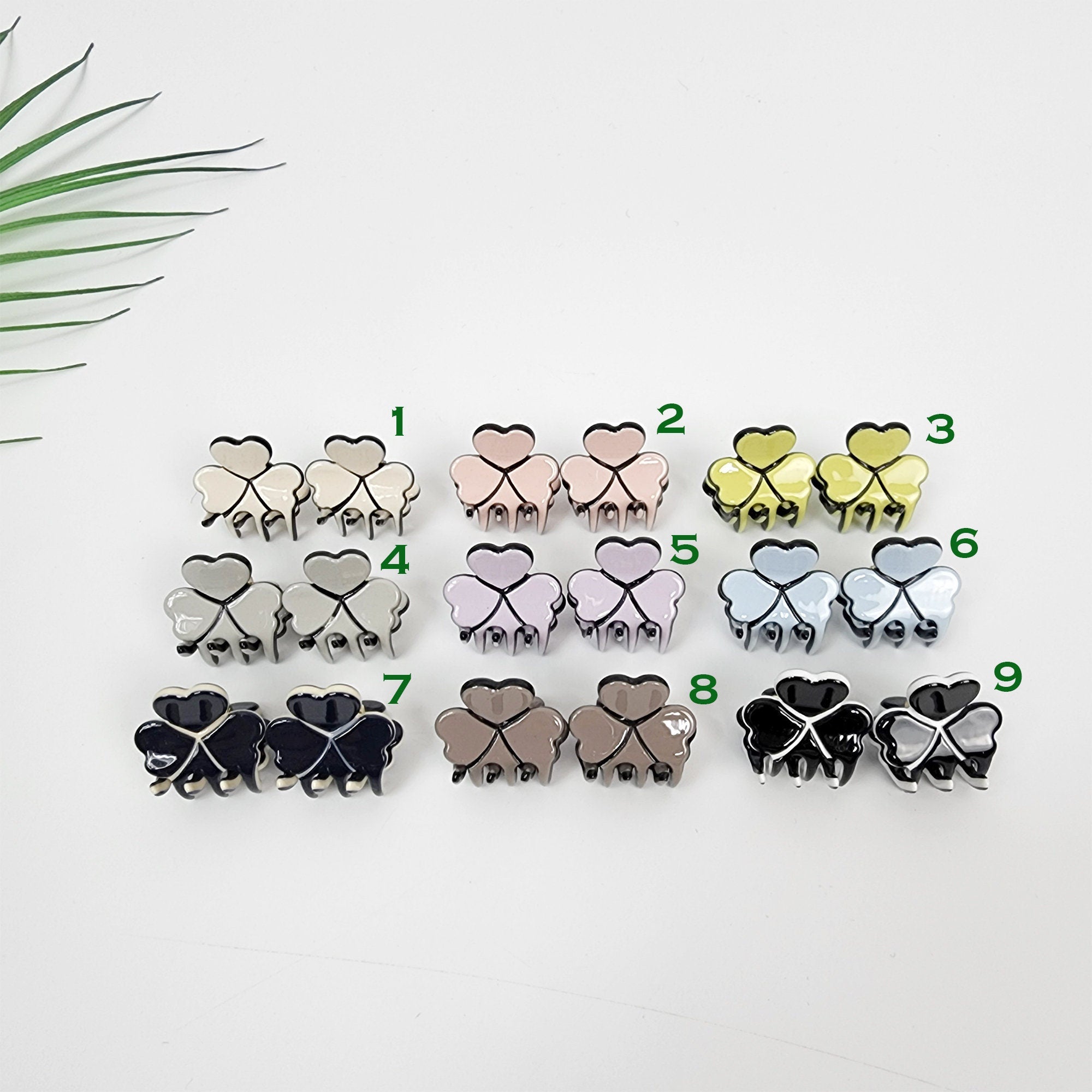 Three Leaf Hair Clip (2 pieces in 1 set) / Cute Mini French Pin / Hair Barrette for Woman / Small French Barrette for Girls