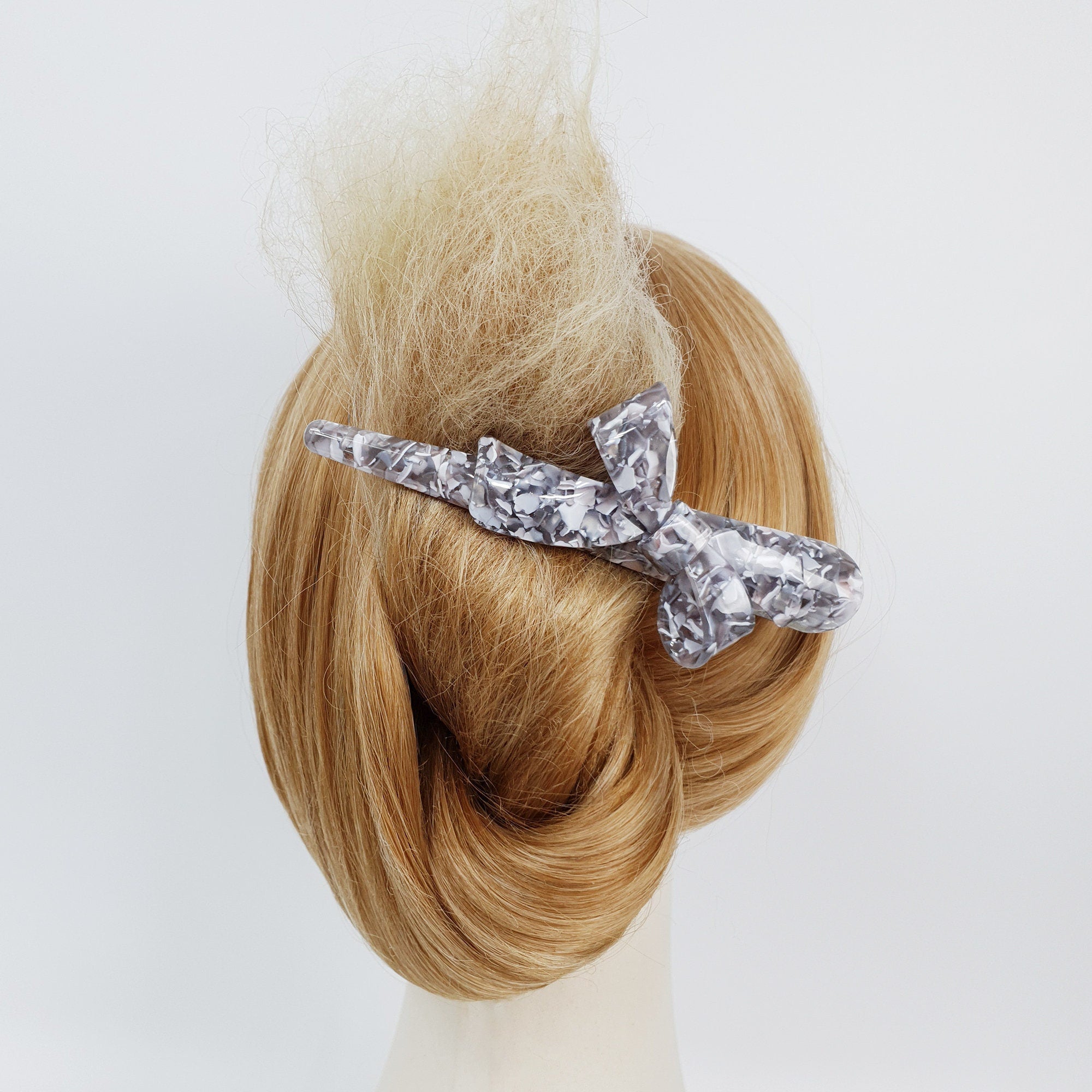 Double Ribbon Long Clip Hair Clip Claw / Luxurious Big French Hair Pin / Crocodile Hair Clip for Woman