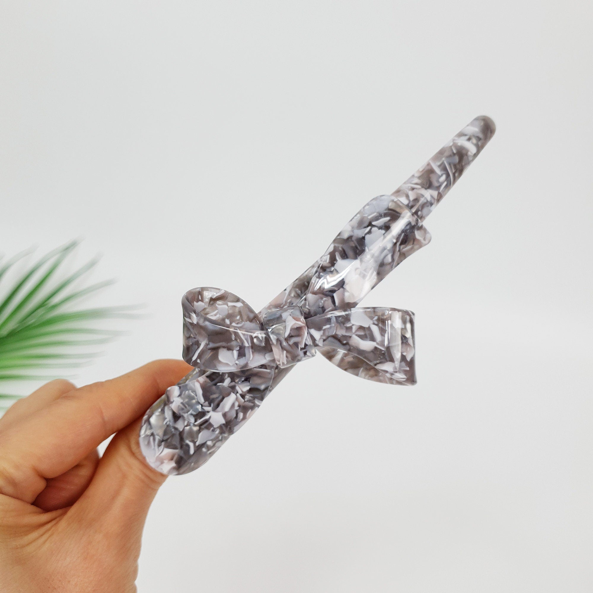 Double Ribbon Long Clip Hair Clip Claw / Luxurious Big French Hair Pin / Crocodile Hair Clip for Woman