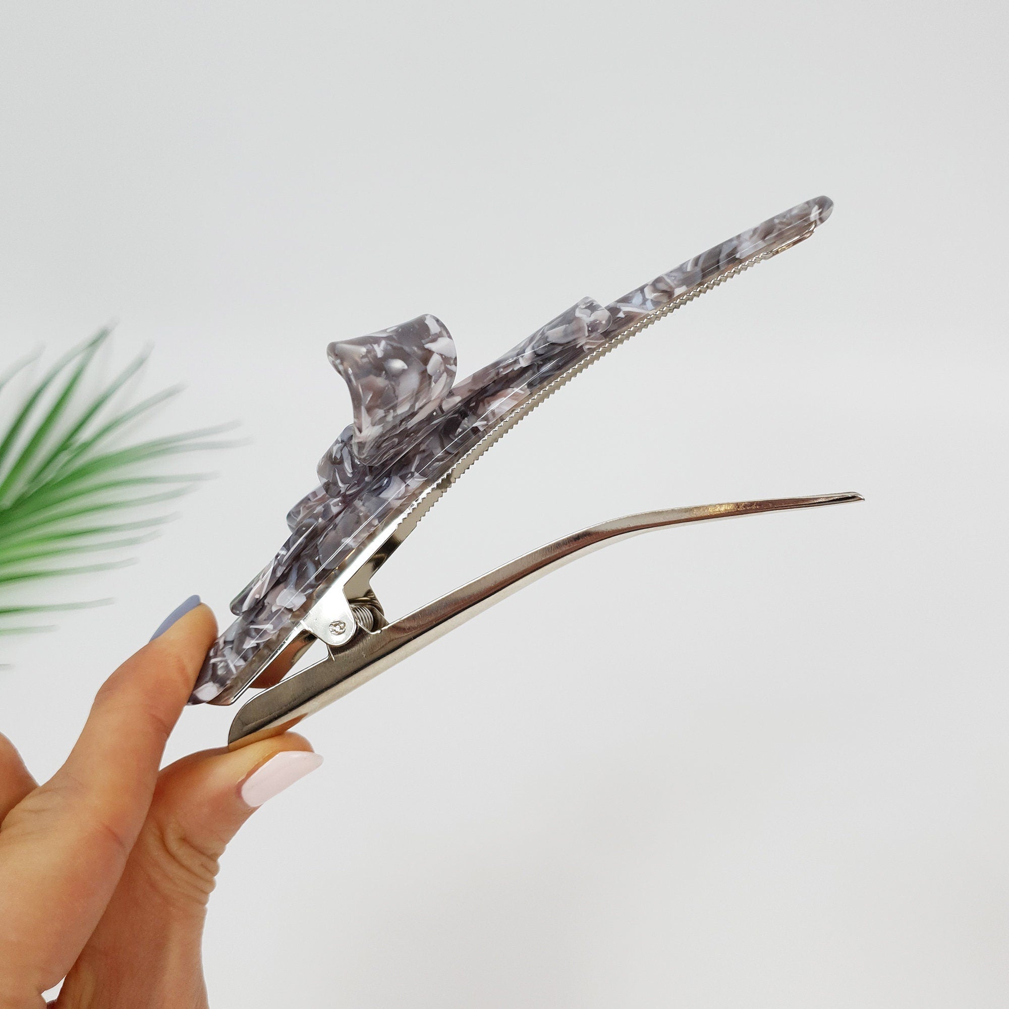 Double Ribbon Long Clip Hair Clip Claw / Luxurious Big French Hair Pin / Crocodile Hair Clip for Woman