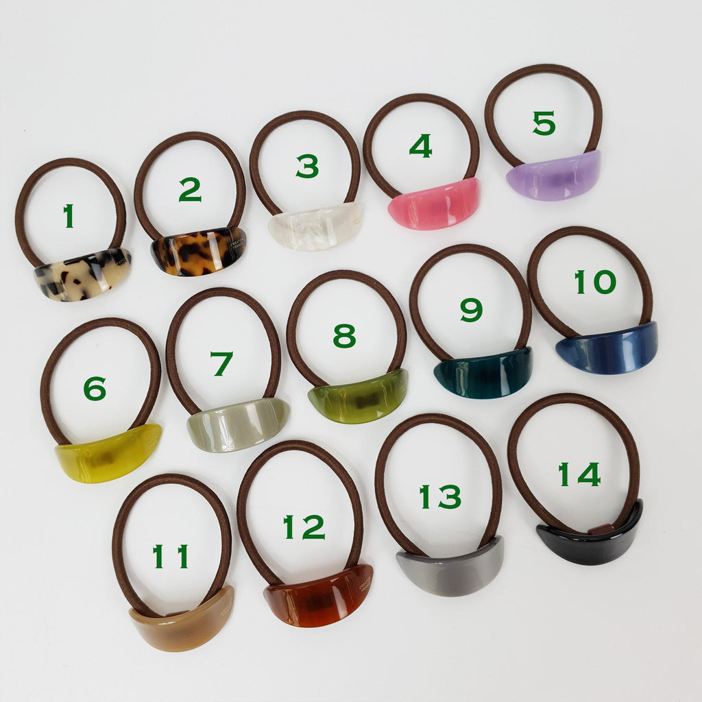Leopard Pure Color Slim Oval Round Hair Tie / Simple Small Ponytail Holder / Hair Accessory for Woman / French Hair Pin