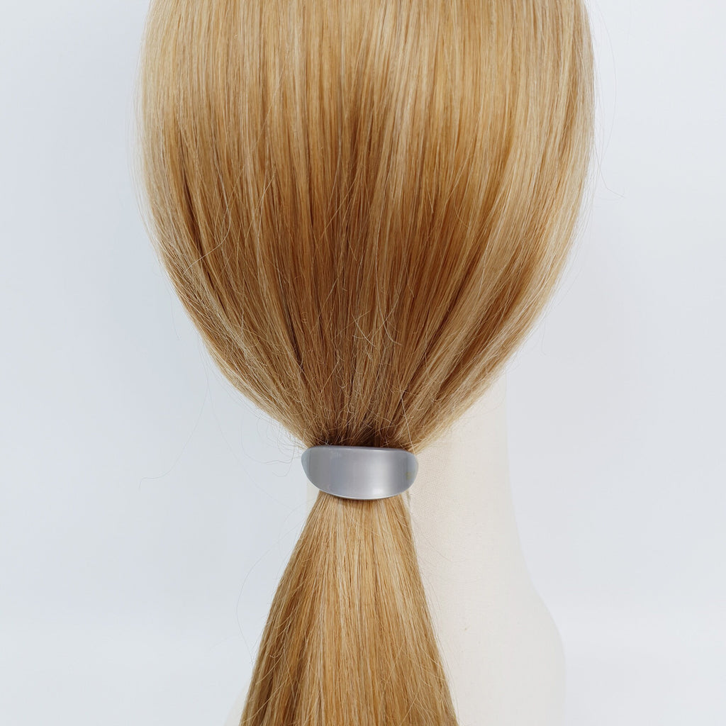 Leopard Pure Color Slim Oval Round Hair Tie / Simple Small Ponytail Holder / Hair Accessory for Woman / French Hair Pin