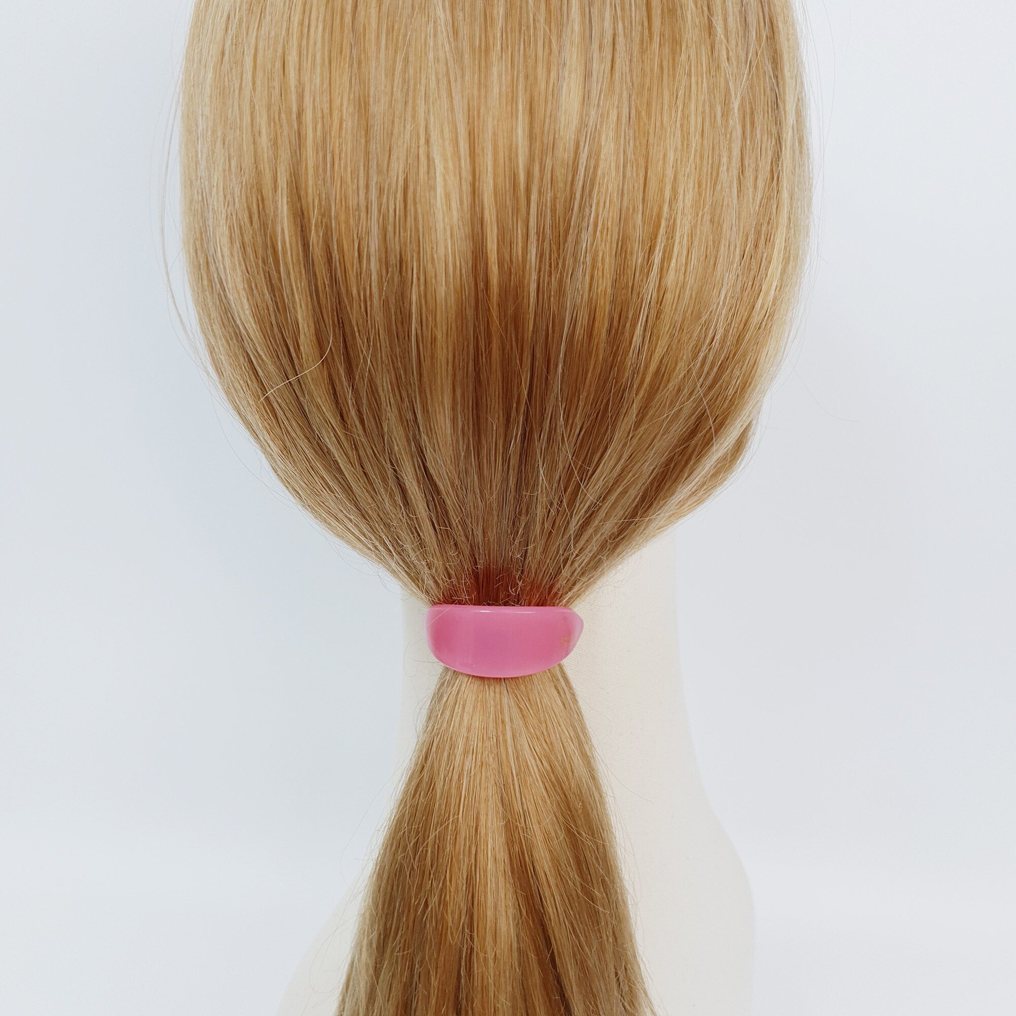 Leopard Pure Color Slim Oval Round Hair Tie / Simple Small Ponytail Holder / Hair Accessory for Woman / French Hair Pin