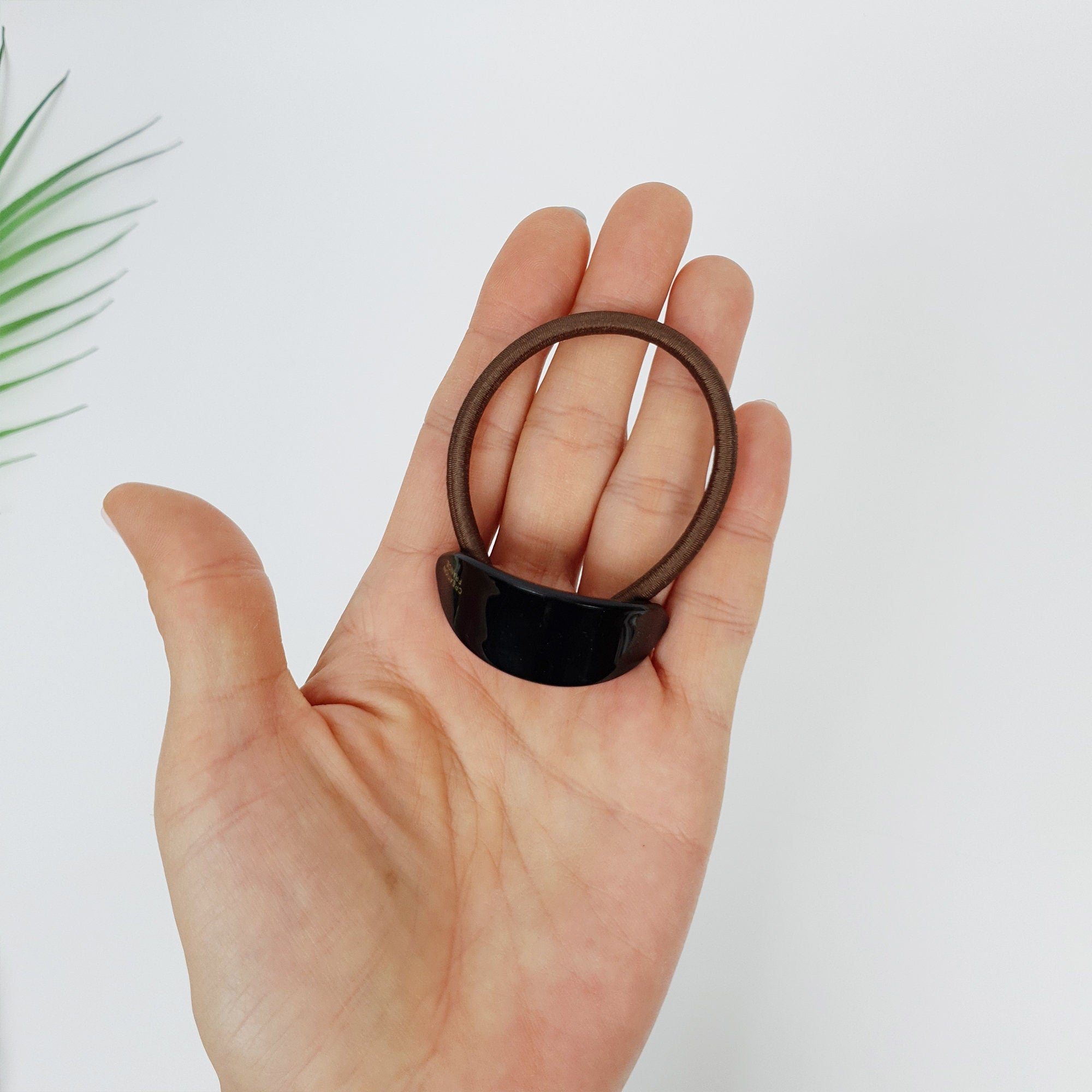 Leopard Pure Color Slim Oval Round Hair Tie / Simple Small Ponytail Holder / Hair Accessory for Woman / French Hair Pin