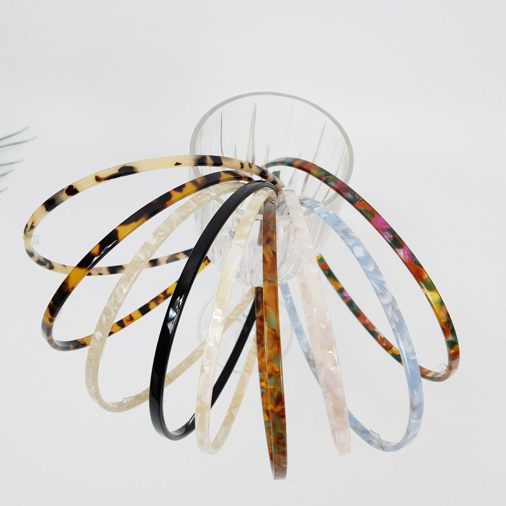 Leopard Extra Thin Headband (0.2 Inch) / Simple Line Tortoise Shell Headband / Hair Accessories for Woman