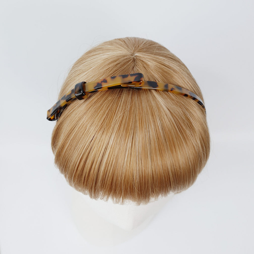 Leopard Long Ribbon Thin Headband (0.3 Inch) / Simple Line Knotted Headband / Elegant Hair Accessories for Woman / Tortoise Shell Headband