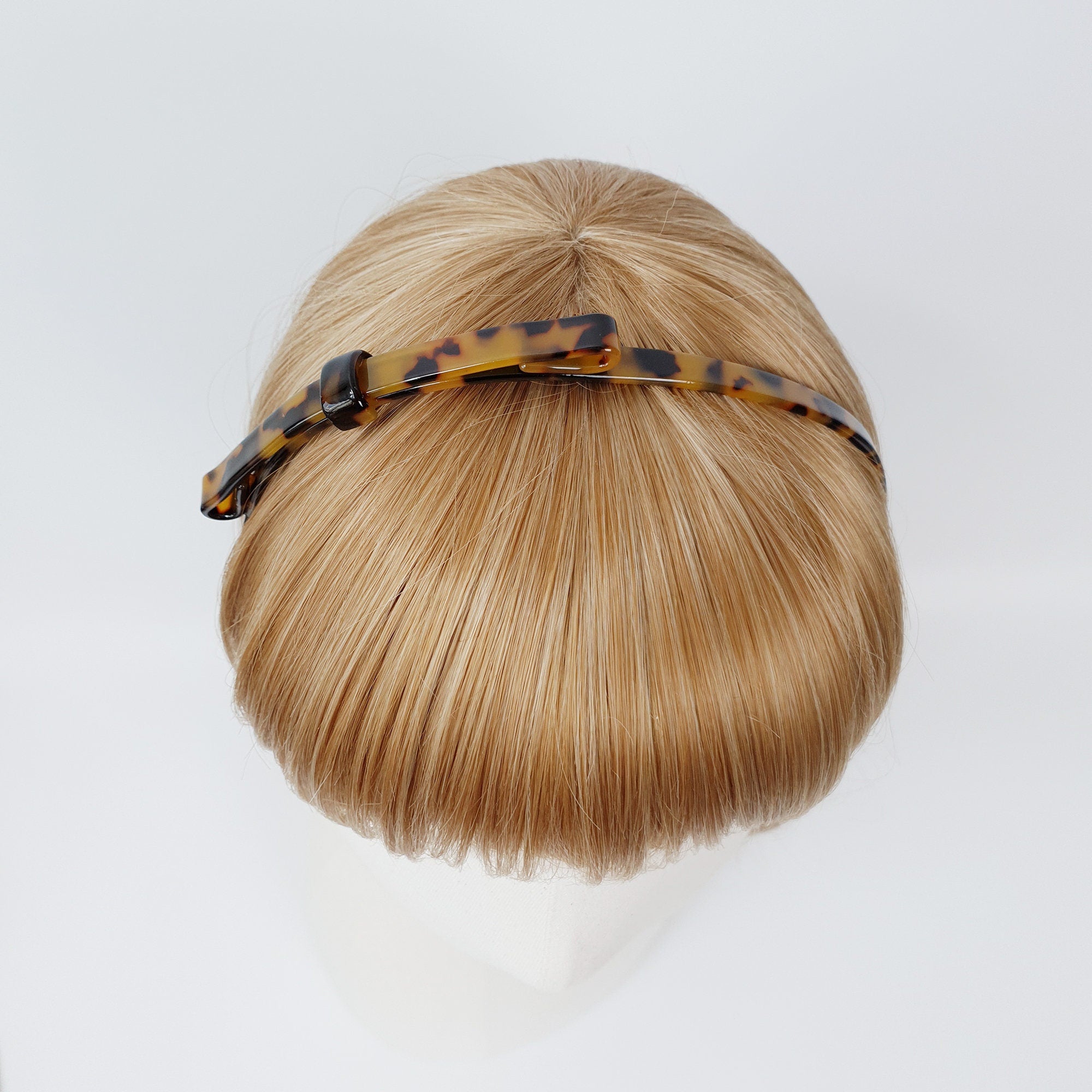 Leopard Long Ribbon Thin Headband (0.3 Inch) / Simple Line Knotted Headband / Elegant Hair Accessories for Woman / Tortoise Shell Headband