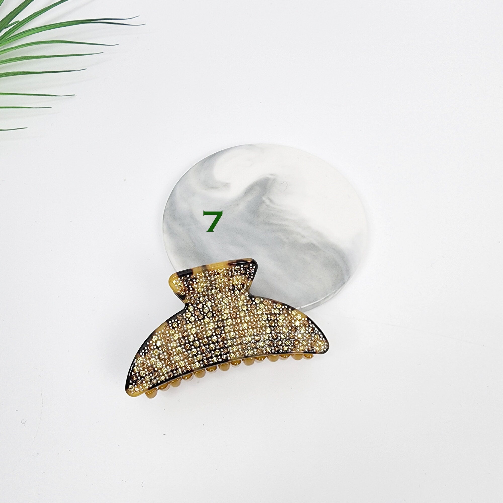 Black Cubic Half Moon Hair Clip (3.0 Inch) / Leopard Tortoise Shell Double Clip French Hair Pin / Hair Barrette for Woman