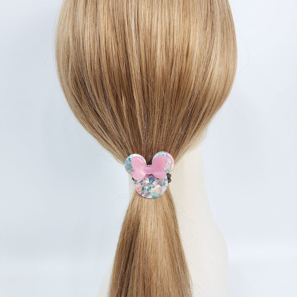 Pretty Mini Mouse Hair Tie / Cute Ponytail Holder / Hair Accessory for Woman / French Hair Pin / Hair Scrunchy