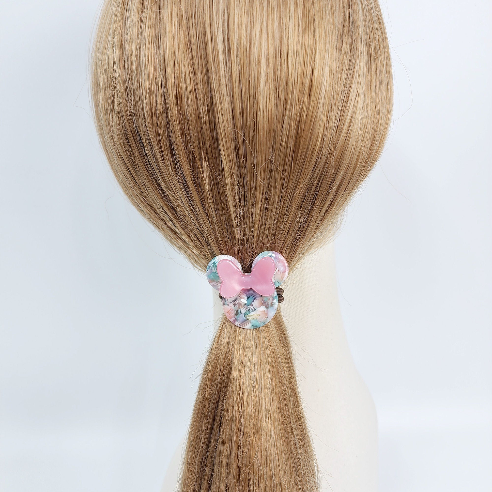 Pretty Mini Mouse Hair Tie / Cute Ponytail Holder / Hair Accessory for Woman / French Hair Pin / Hair Scrunchy