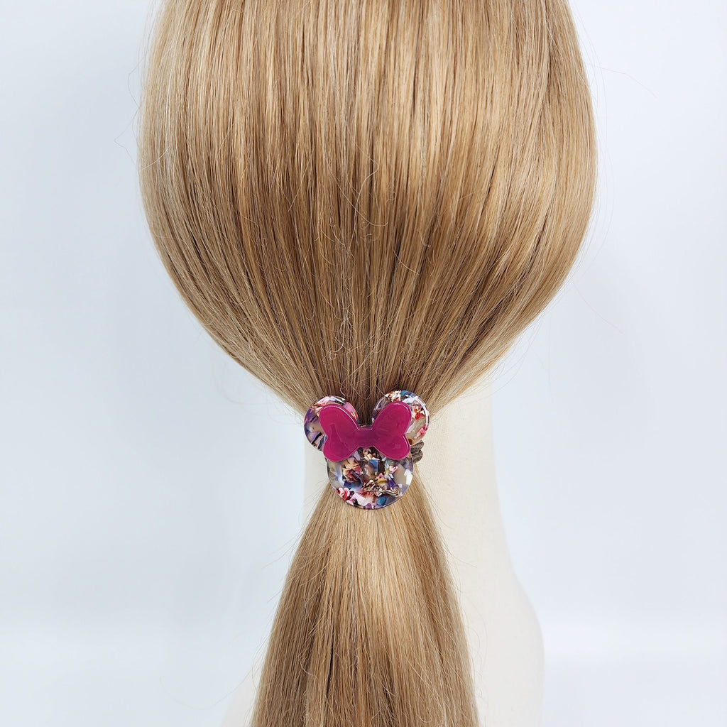 Pretty Mini Mouse Hair Tie / Cute Ponytail Holder / Hair Accessory for Woman / French Hair Pin / Hair Scrunchy