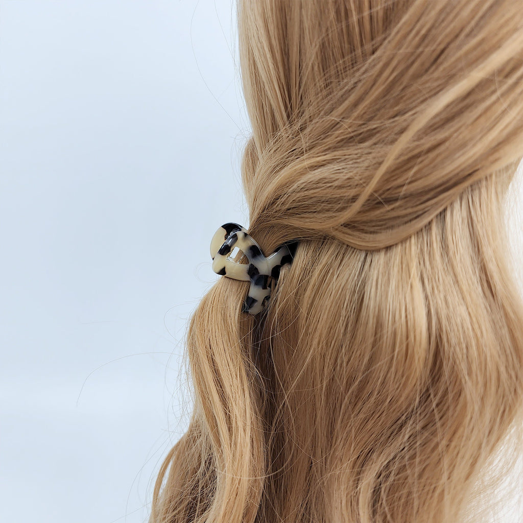 Short Twist Mini Hair Claw Clip (1.6 Inch) / Cute Small French Hair Pin / Hair Accessory for Woman / French Barrette for Girls