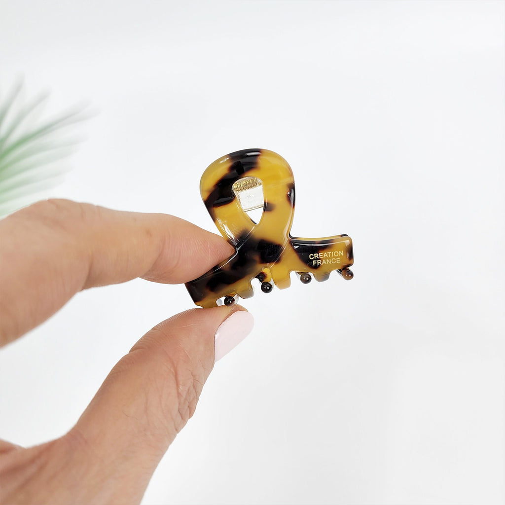 Short Twist Mini Hair Claw Clip (1.6 Inch) / Cute Small French Hair Pin / Hair Accessory for Woman / French Barrette for Girls