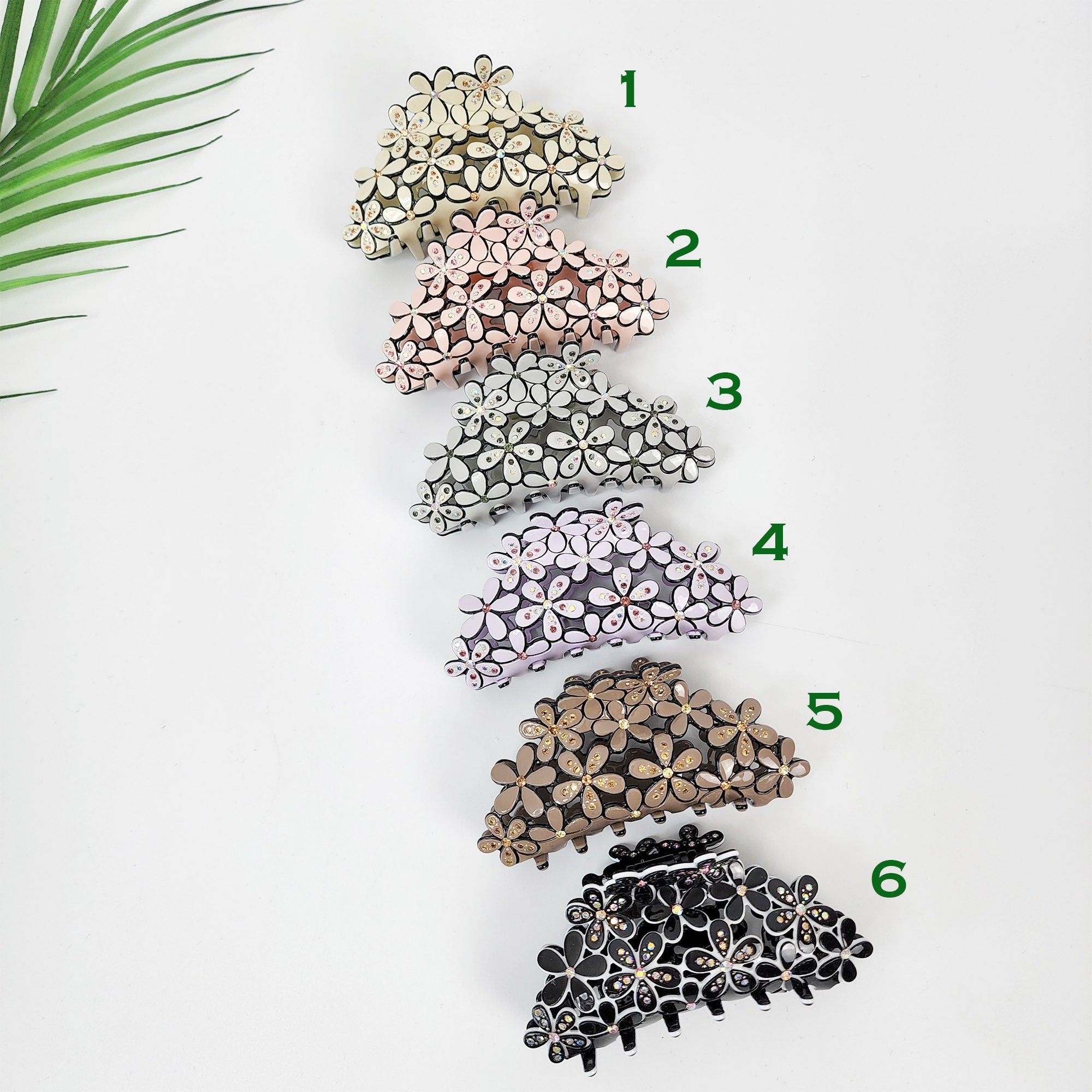 Pastel Color Glittering Blossom Large Hair Clip / Luxurious Grand French Hair Pin / Flower Hair Clip for Woman