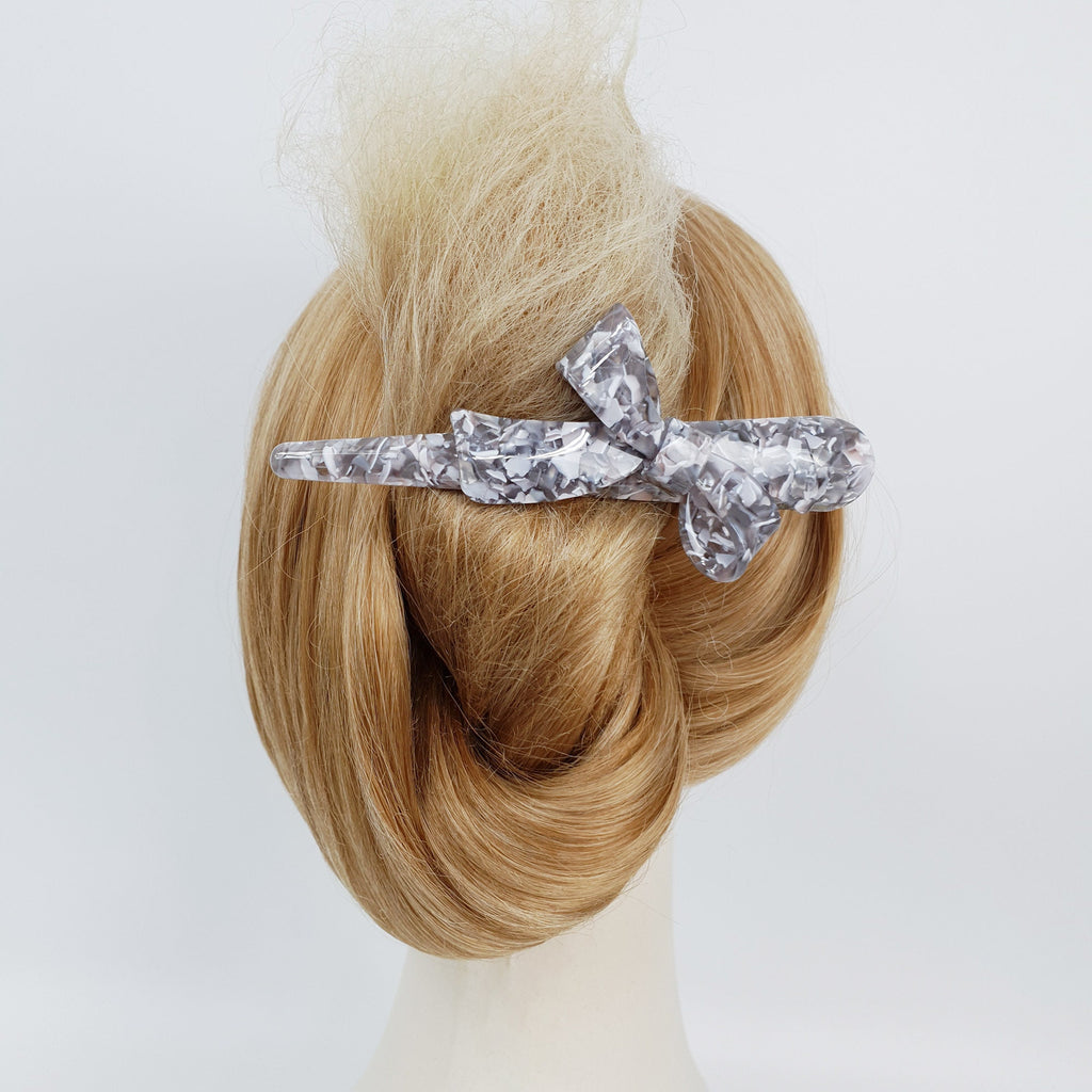 Double Ribbon Long Clip Hair Clip Claw / Luxurious Big French Hair Pin / Crocodile Hair Clip for Woman