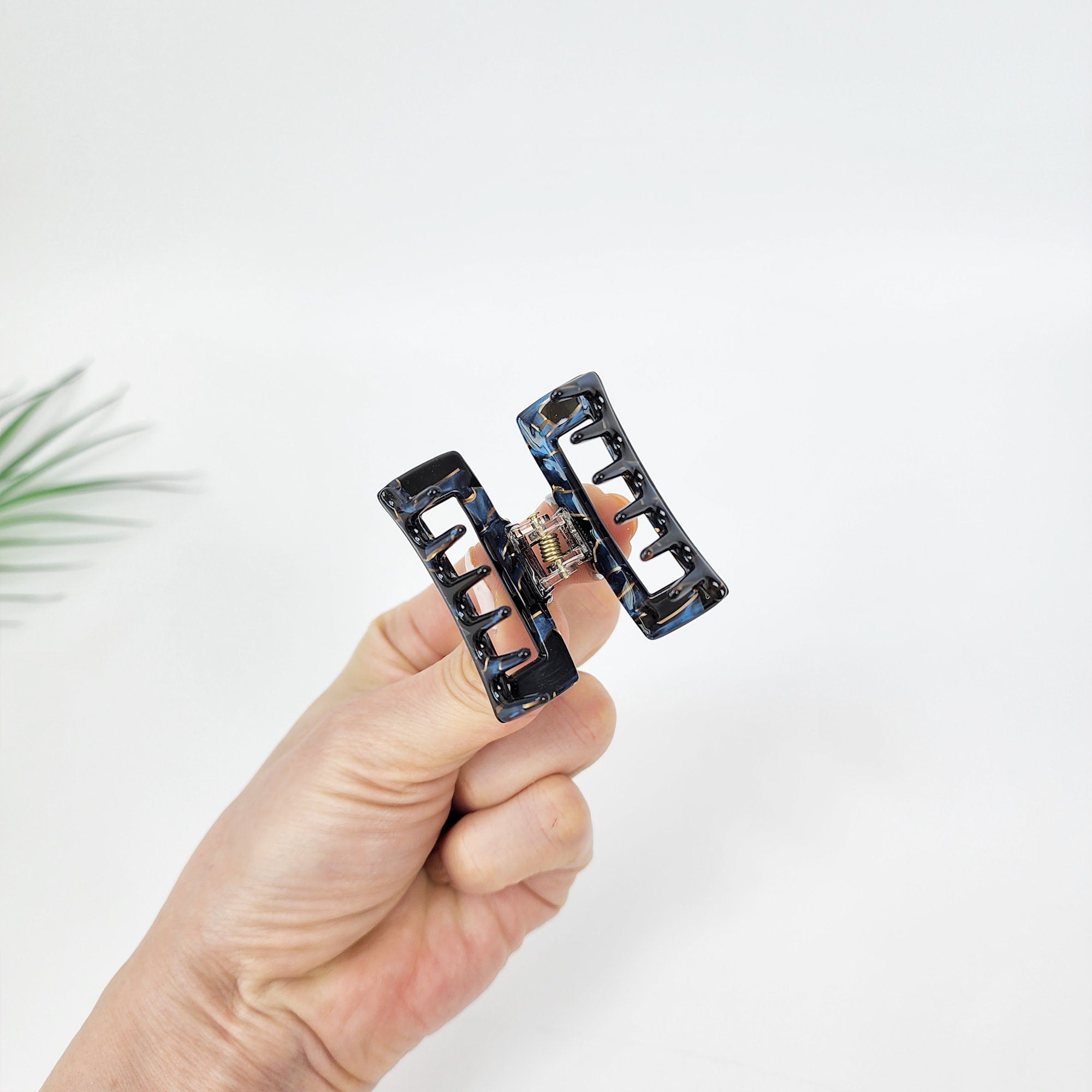 Leopard Square Small Hair Claw Clip / Tortoise Shell Mini French Pin / Hair Barrette for Woman / Mini Hair Clips