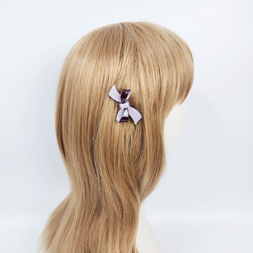 Tortoise Shell Double Ribbon Hair Comb Pin / Cute French Hair Pin / Hair Fork for Woman / French Barrette for Girls