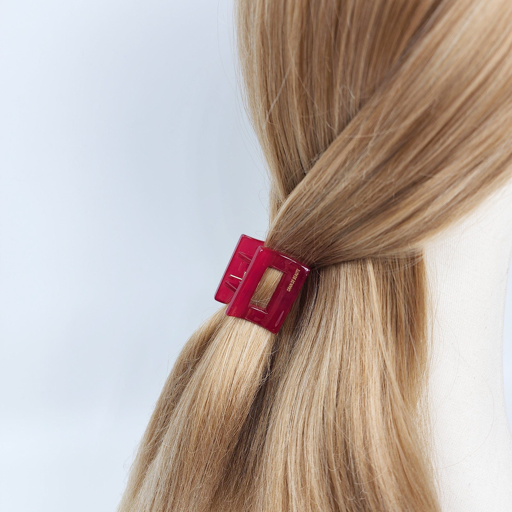 Pure Color Square Small Hair Clips / Cute Small Hair Claw Clip / Hair Barrette for Woman
