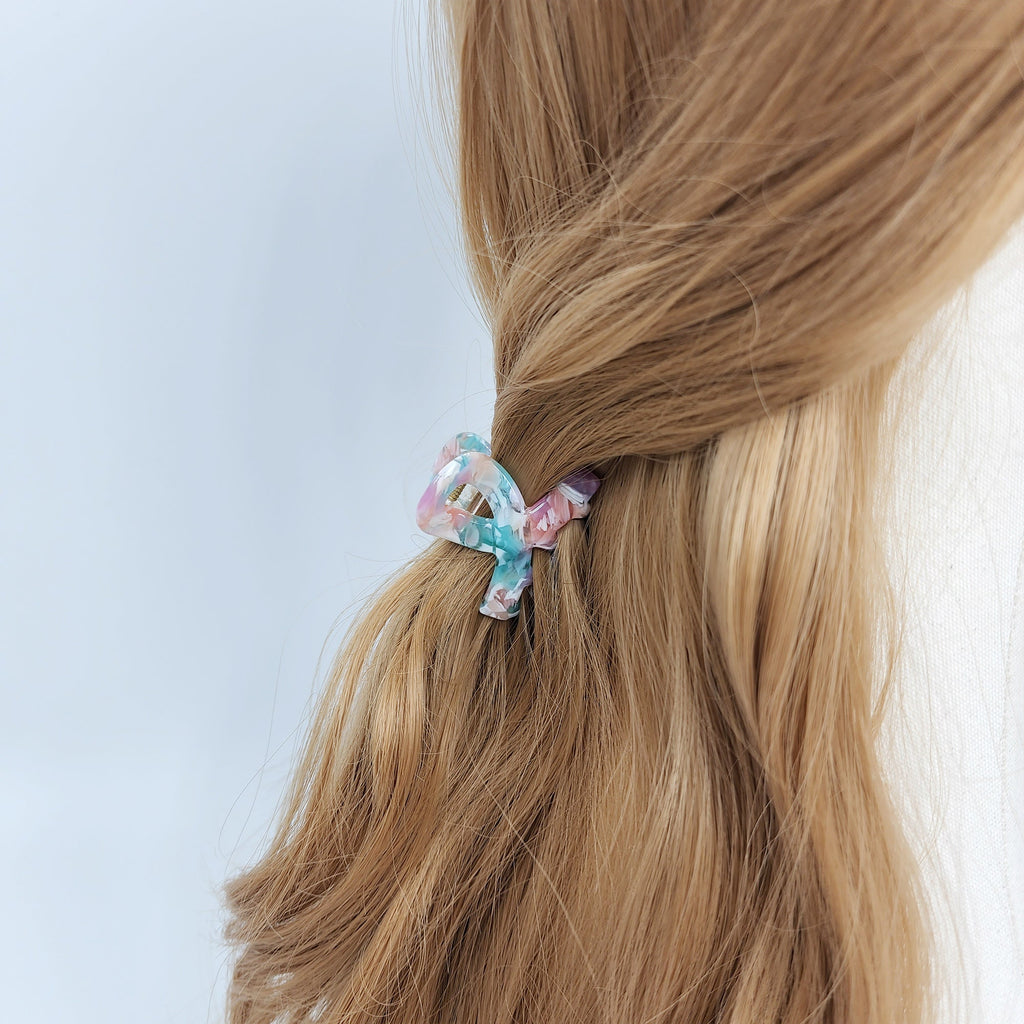 Short Twist Mini Hair Claw Clip (1.6 Inch) / Cute Small French Hair Pin / Hair Accessory for Woman / French Barrette for Girls