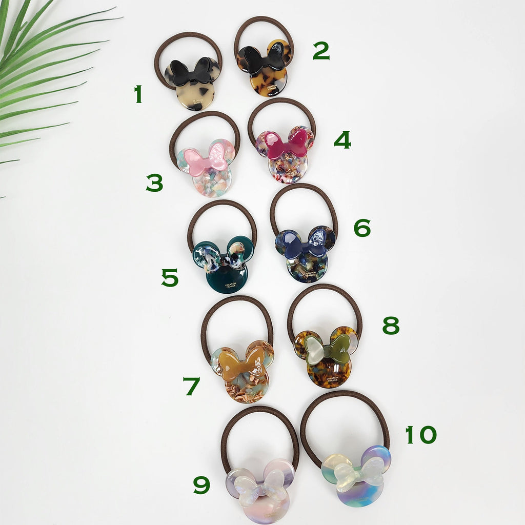 Pretty Mini Mouse Hair Tie / Cute Ponytail Holder / Hair Accessory for Woman / French Hair Pin / Hair Scrunchy