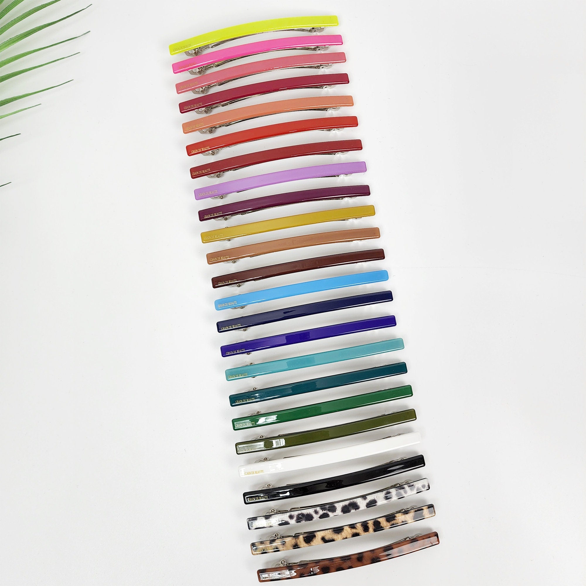 Slim Simple Line Hair Barrette (4.1 Inch) / Elegance Vivid Color Hair Pin / Hair Accessory for Woman / Automatic Hair Clip