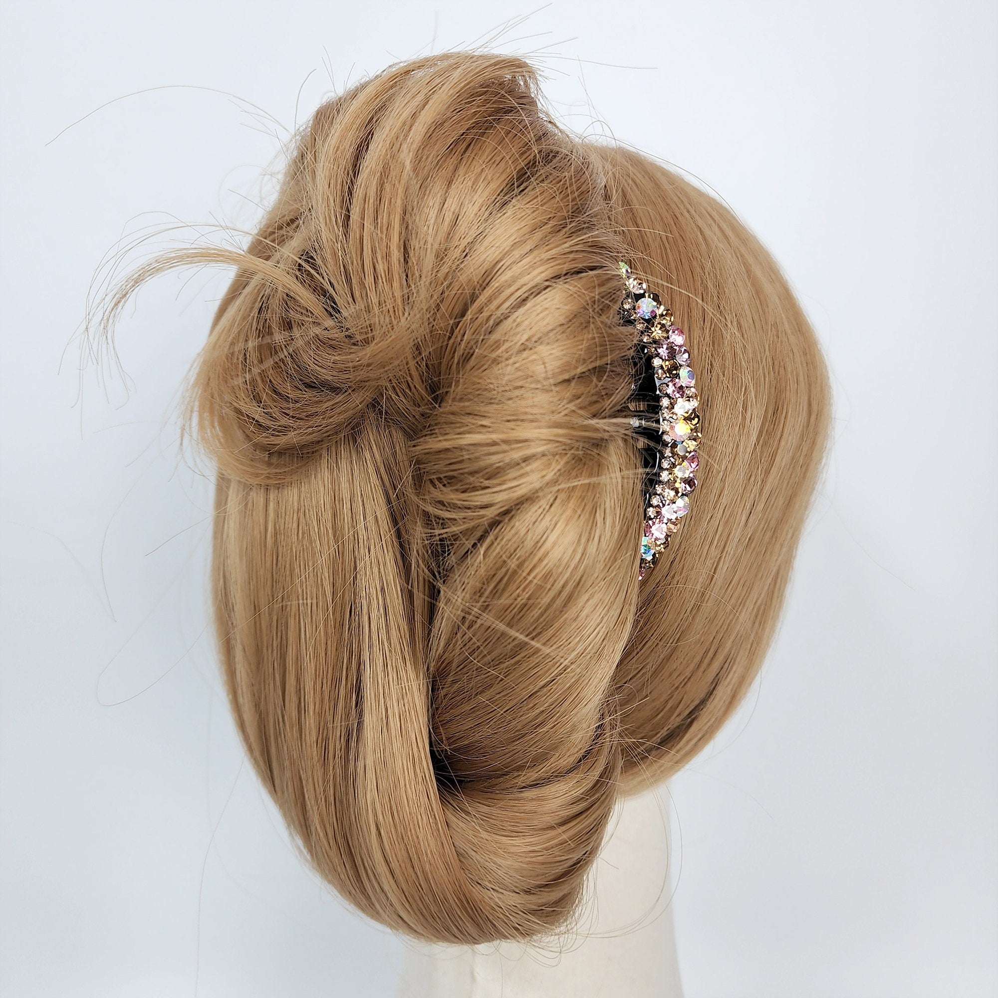 Luminous Hair Comb Pin with Cubic / Luxurious French Hair Pin / Hair Comb for Woman / Hair Fork for Thick Hair