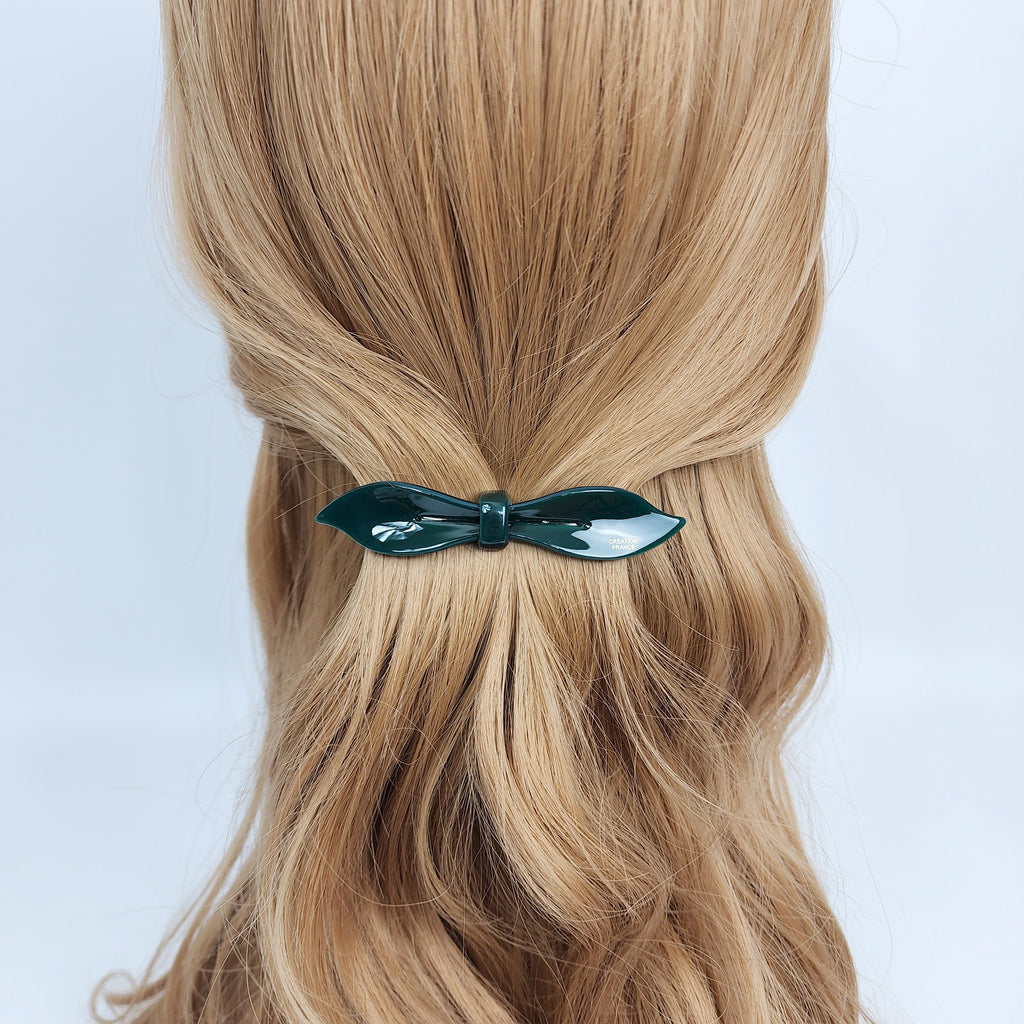 Pure Color Lip Shape Ribbon Hair Barrette (3.5 Inch) / Tortoise Shell French Hair Pin / Hair Accessory for Woman / Automatic Hair Clip